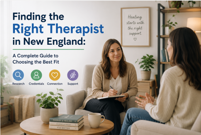 Person finding the right therapist in New England with guidance and support